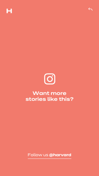 Section of a page on the Harvard Gazette website with an instagram logo and text that reads: want more stories like this? Follow us @harvard