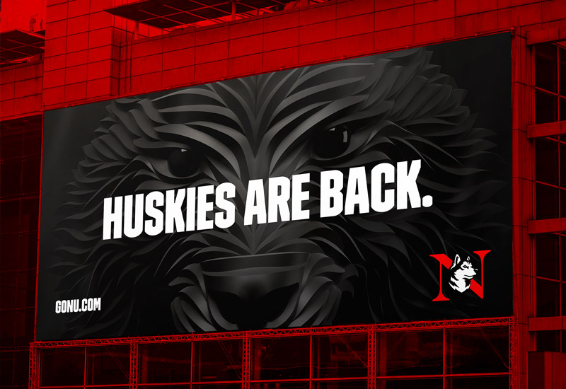 Billboard reading: Huskies are back.