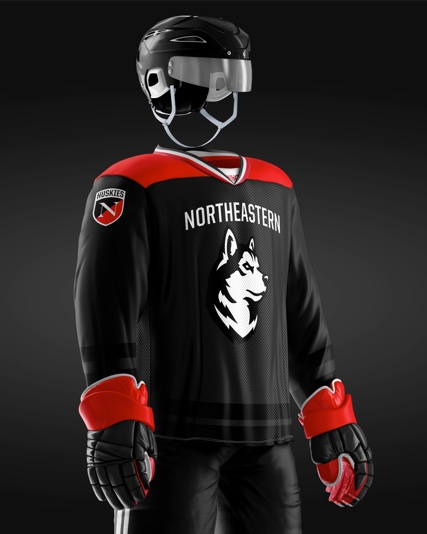Northeastern Huskies hockey uniform.