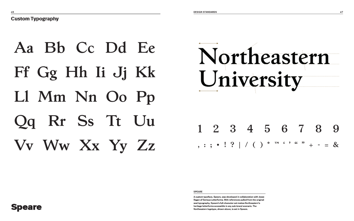 A section of the brand book about custom typography.