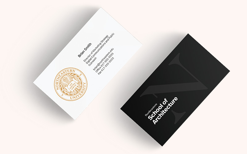 Northeastern business cards.