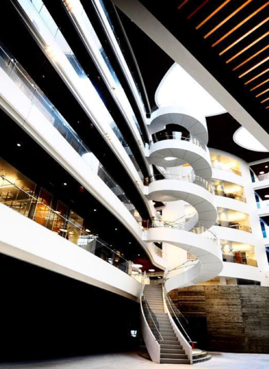 Spiral staircase at Northeastern.