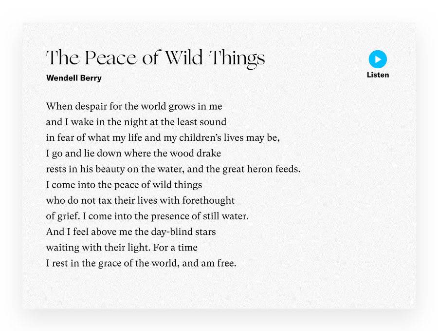 A poem on the On Being website.