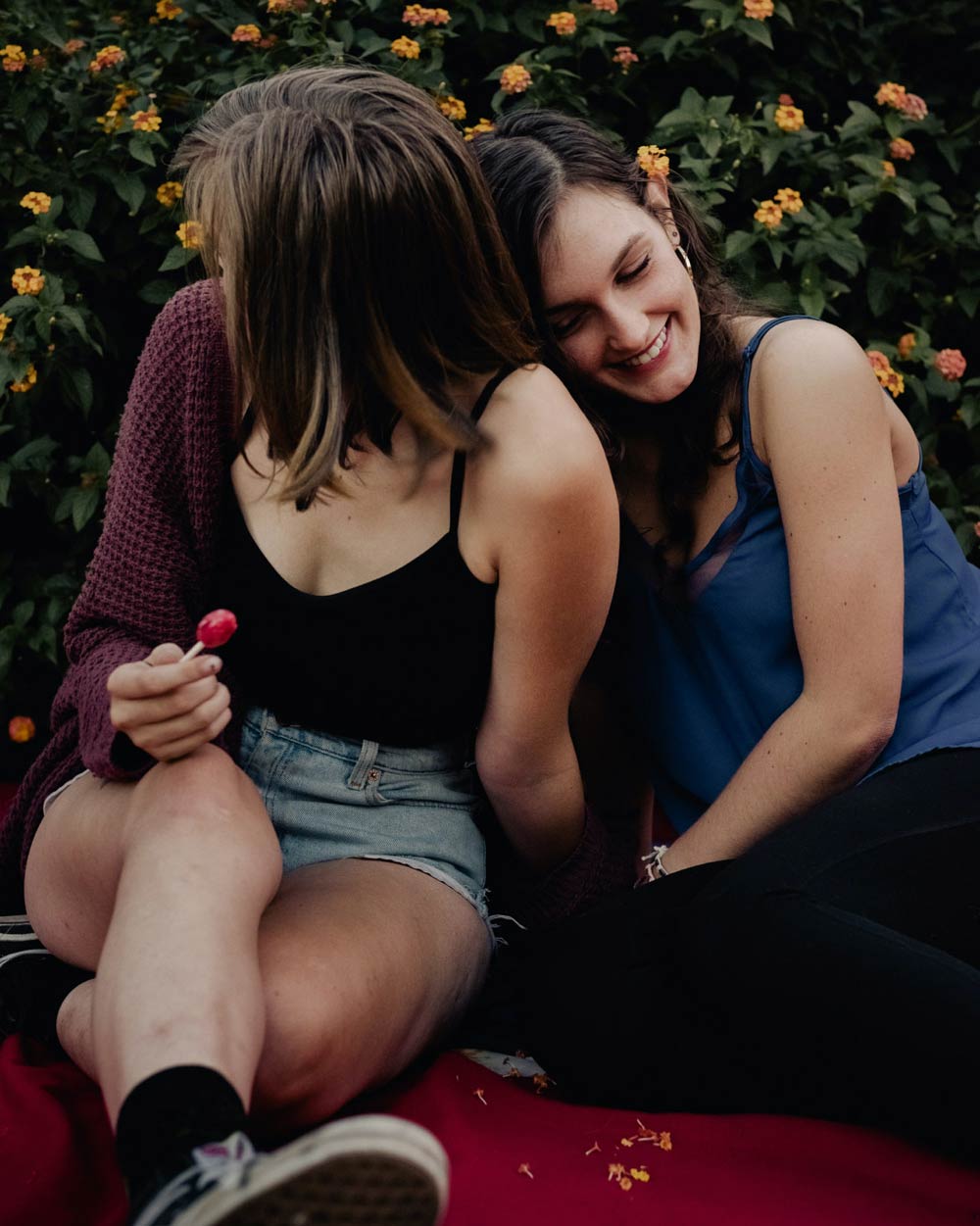 Two women sitting.