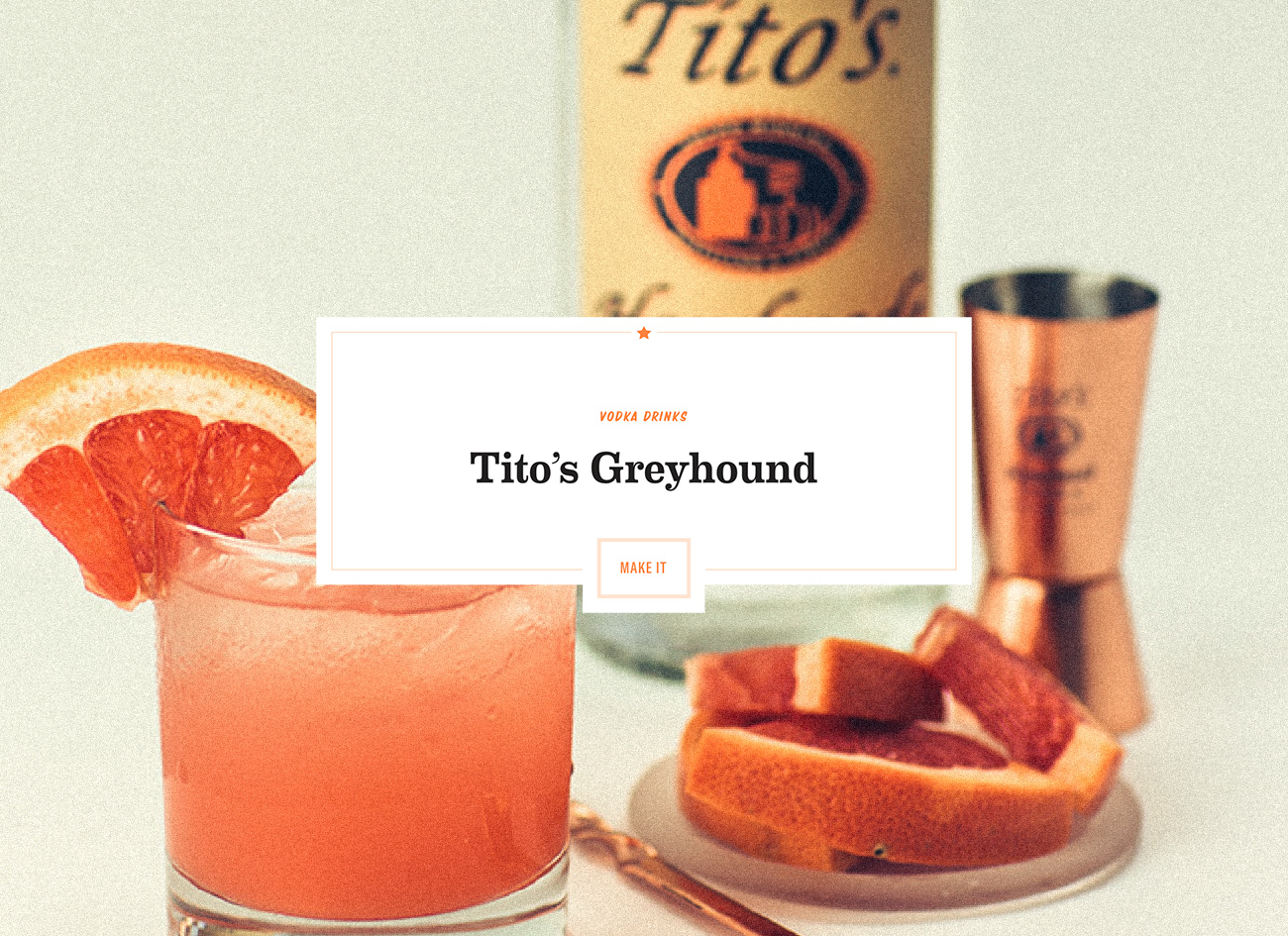 Link to a cocktail recipe on the Tito's Handmade Vodka website.