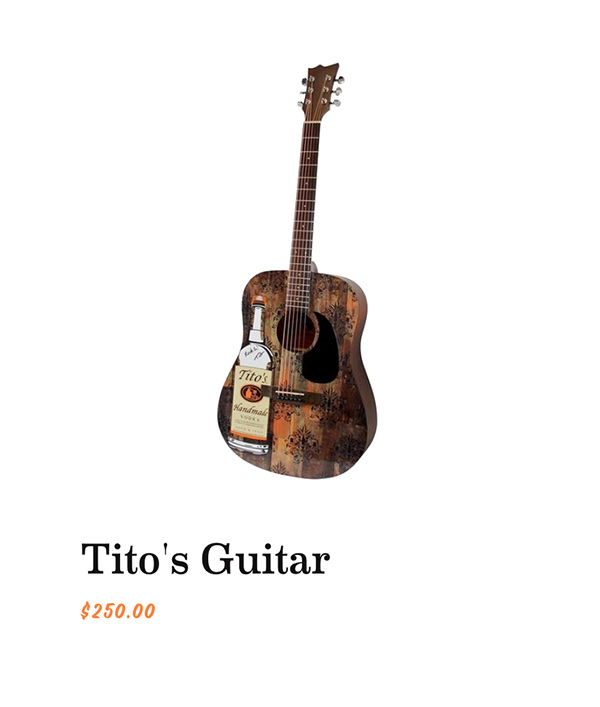 Tito's Guitar Strap on the store of the Tito's Handmade Vodka website.