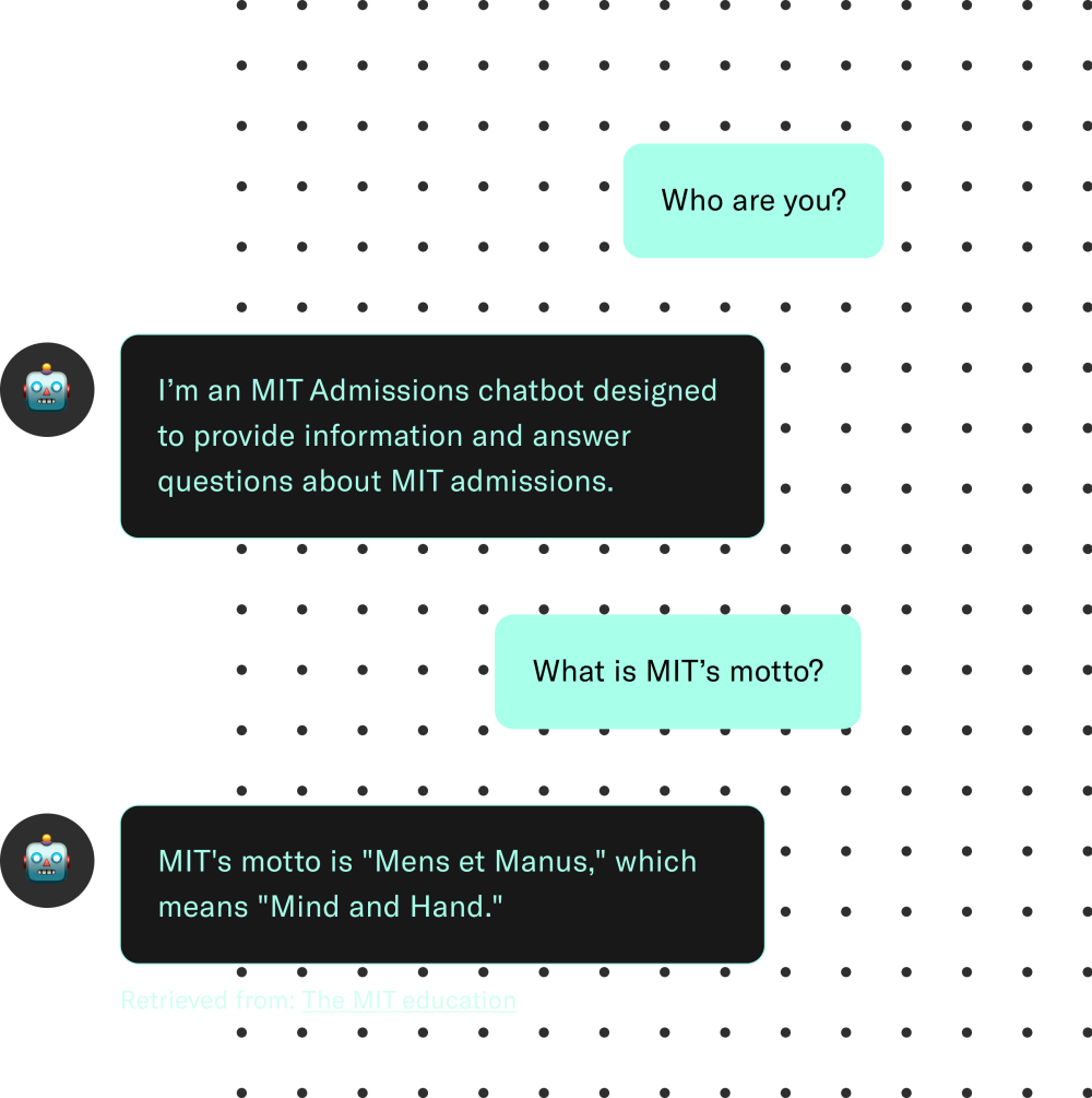 AI chatbot conversation demonstration.